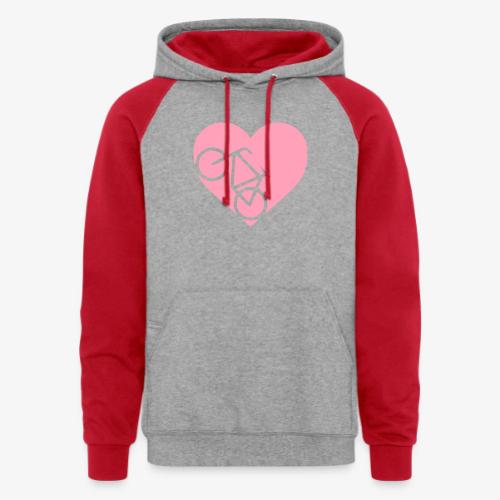 heart_bicycle_cutout - Unisex Colorblock Hoodie