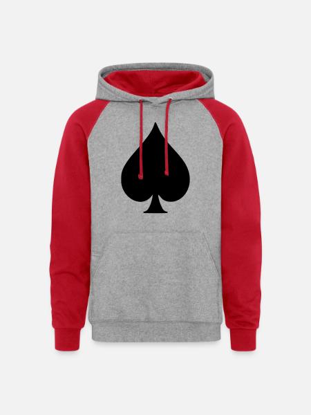 Spade - Unisex Colorblock Hoodie - heather grey/red