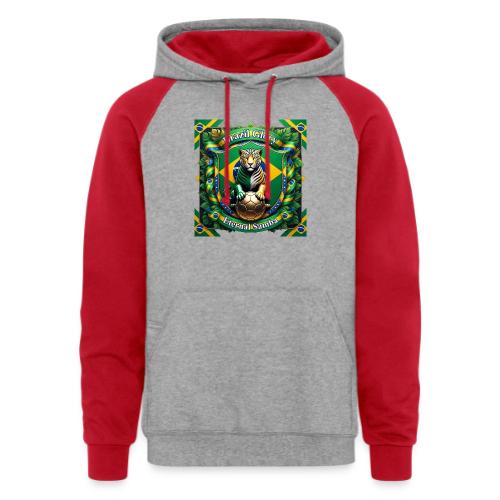 Brazil Jaguar Glory T-Shirt, Flag Pride Badge Gift - Unisex Colorblock Hoodie