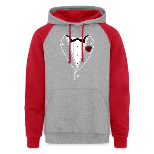 Tuxedo w/White Lapel - Unisex Colorblock Hoodie