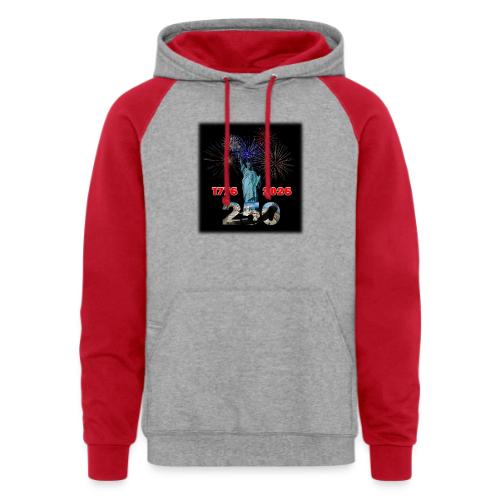 1776 - 2026 - 250 Years USA | Fireworks - Unisex Colorblock Hoodie