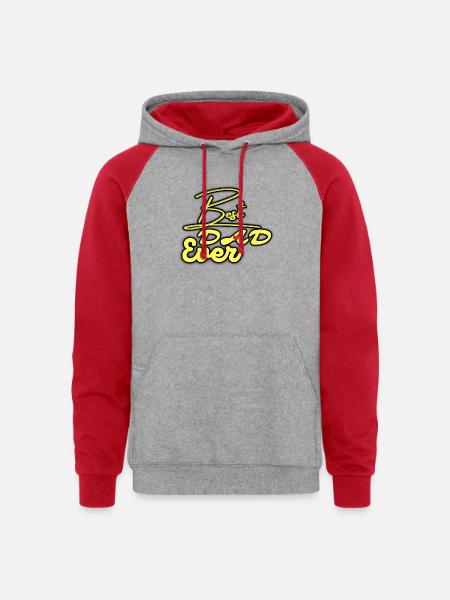 Best Dad Ever Neon Script - Unisex Colorblock Hoodie - heather grey/red
