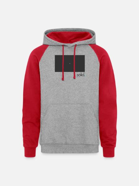 Midnight Cross Glyph - Unisex Colorblock Hoodie - heather grey/red