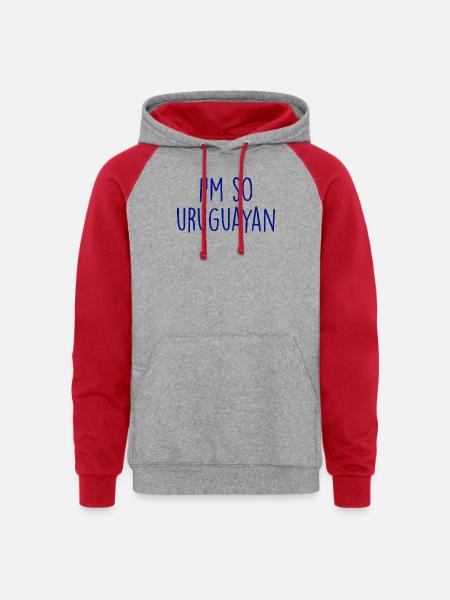 I'm so Uruguayan - Unisex Colorblock Hoodie - heather grey/red