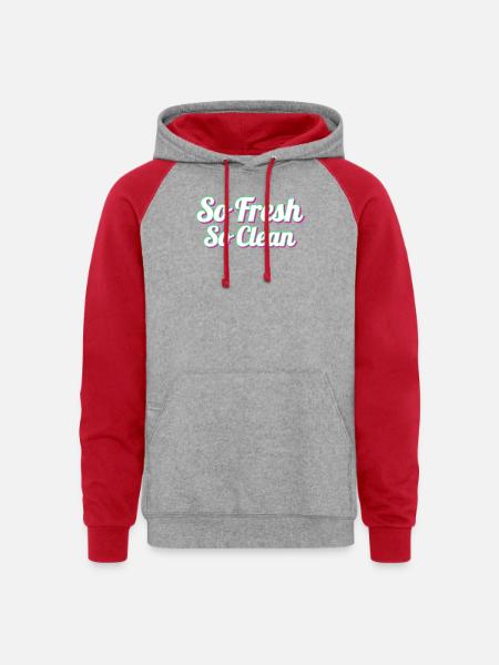 So Fresh So Clean - Unisex Colorblock Hoodie - heather grey/red