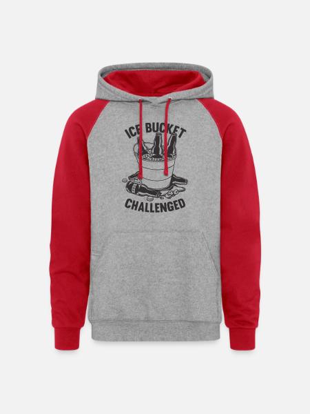 Ice Bucket Challenged - Unisex Colorblock Hoodie - heather grey/red