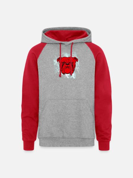 Red Dog Beer - Unisex Colorblock Hoodie - heather grey/red