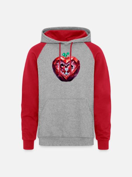 PRECIOUS TEMPTATION . - Unisex Colorblock Hoodie - heather grey/red