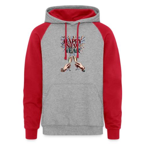 Toasting Hands T-Shirt Confetti Shower Premium - Unisex Colorblock Hoodie