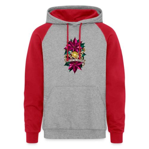 Queen of the Solstice Poinsettia T-Shirt - Unisex Colorblock Hoodie