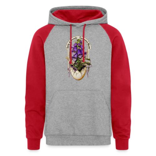 Spring Serenity Foxglove Tee, Easter Gift for wife - Unisex Colorblock Hoodie