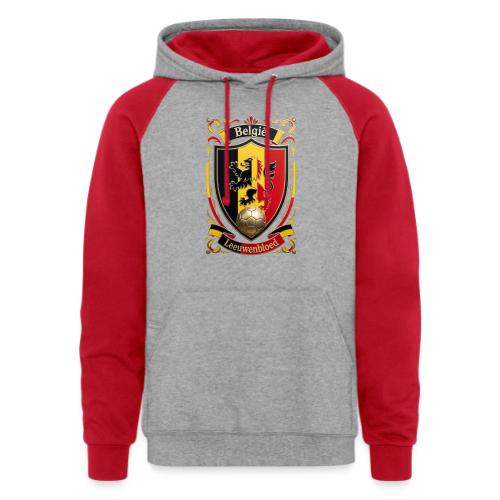 Belgium Lion Crest T-Shirt, Belgian Flag Gift - Unisex Colorblock Hoodie