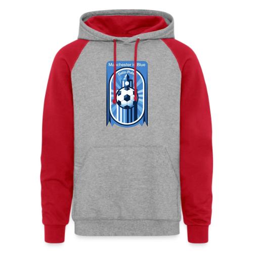 Manchester is Blue Soccer City T Shirt, Apparel - Unisex Colorblock Hoodie