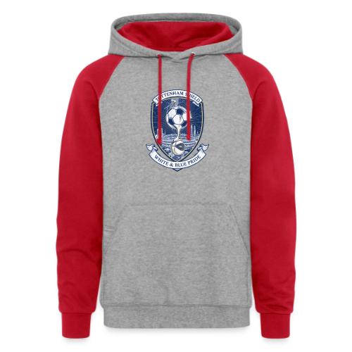 Iconic North London Soccer Emblem Art Print - Unisex Colorblock Hoodie