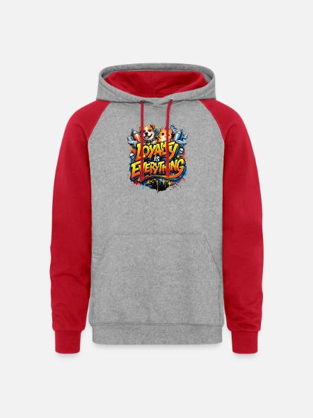 Loyalty Is Everything - Unisex Colorblock Hoodie - heather grey/red