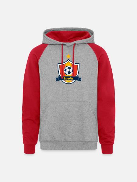 Escudo España - Unisex Colorblock Hoodie - heather grey/red