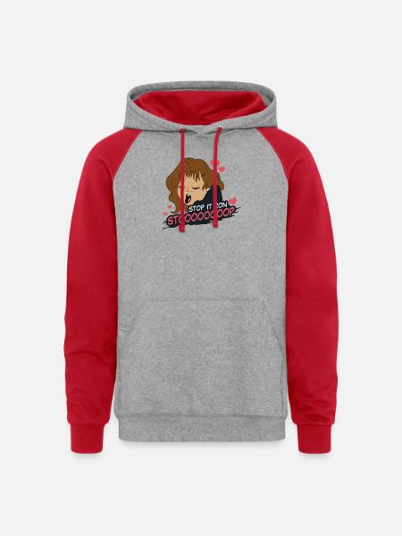 Stop It Ron - Unisex Colorblock Hoodie - heather grey/red