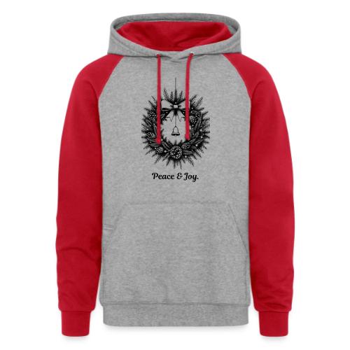 Peace & Joy T-Shirt | Minimalist Elegant Christmas - Unisex Colorblock Hoodie