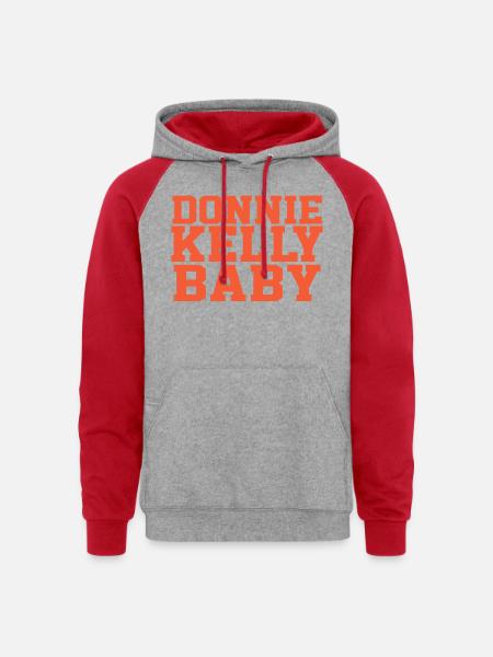 DONNIE KELLY BABY - Unisex Colorblock Hoodie - heather grey/red