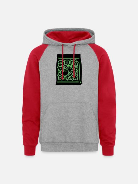 Seed Packet Tomatoes Veggies - Unisex Colorblock Hoodie - heather grey/red