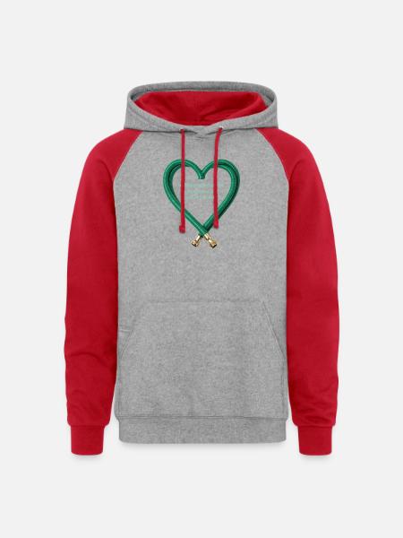 Hose Heart Humor - Unisex Colorblock Hoodie - heather grey/red