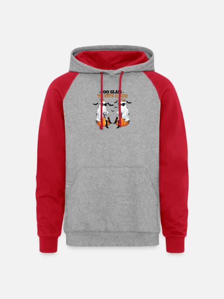 Royal Boo Doppelganger - Unisex Colorblock Hoodie - heather grey/red