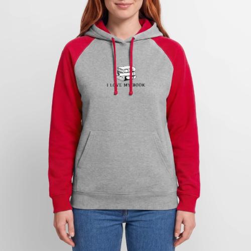 I love my book t-shirt - Unisex Colorblock Hoodie