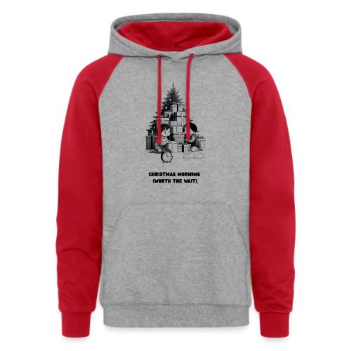 Christmas Morning T-Shirt | Minimalist Kids Gifts - Unisex Colorblock Hoodie