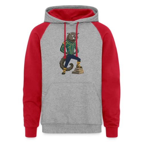 Raccoon Ranger in Neon Armor - Unisex Colorblock Hoodie