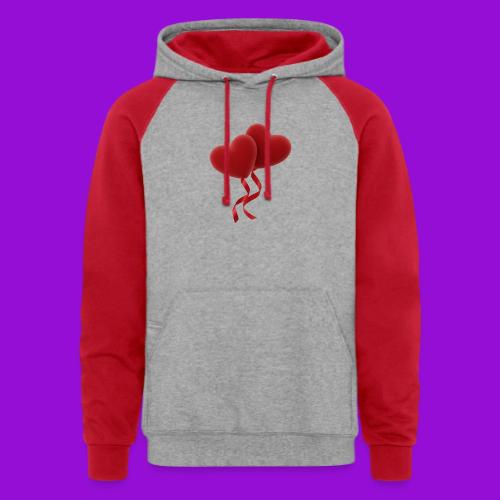 Two hearts together - Unisex Colorblock Hoodie