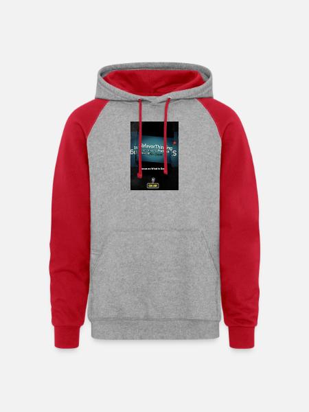 SbfavorThinking Podcast Focus on Good - Unisex Colorblock Hoodie - heather grey/red