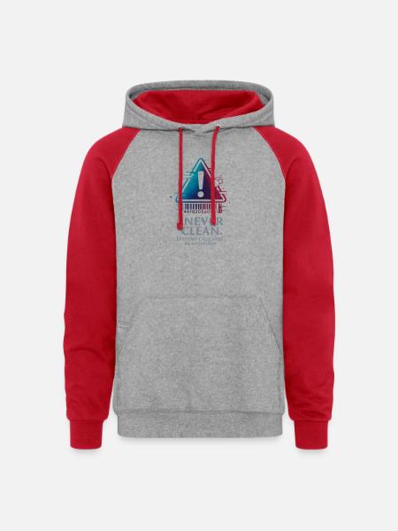 Warning Triangle Gradient - Unisex Colorblock Hoodie - heather grey/red