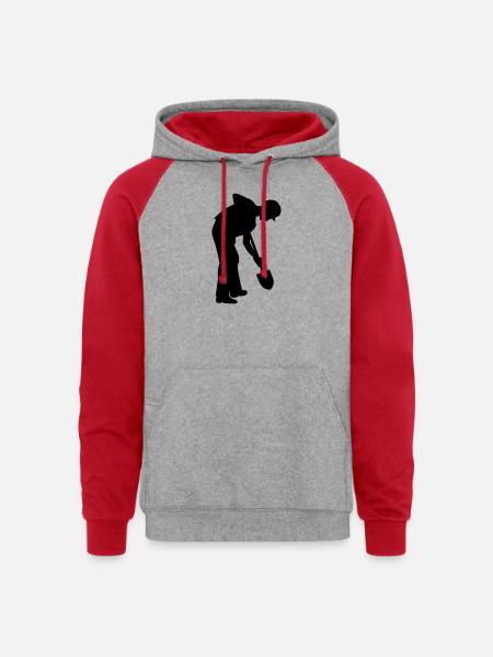Digging Groundworker – Construction Life - Unisex Colorblock Hoodie - heather grey/red