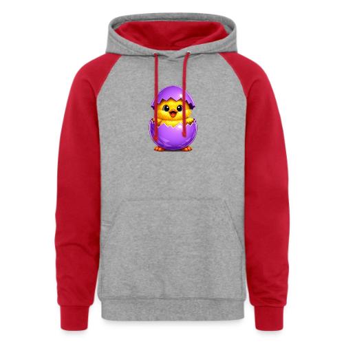 Easter Chick Purple - Unisex Colorblock Hoodie