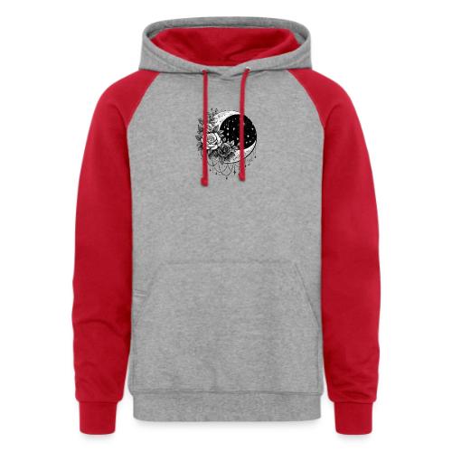 Crescent Moon Floral - Unisex Colorblock Hoodie