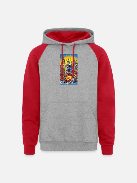 Spanien Stier Espana Design - Unisex Colorblock Hoodie - heather grey/red