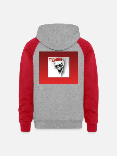 Fear not - Unisex Colorblock Hoodie - heather grey/red