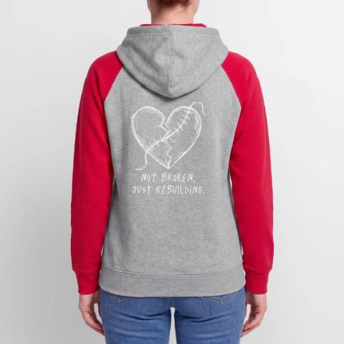 Not Broken Just Rebuilding Hoodie | Healing Heart - Unisex Colorblock Hoodie