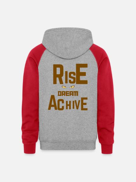Visionary Ambition - Unisex Colorblock Hoodie - heather grey/red