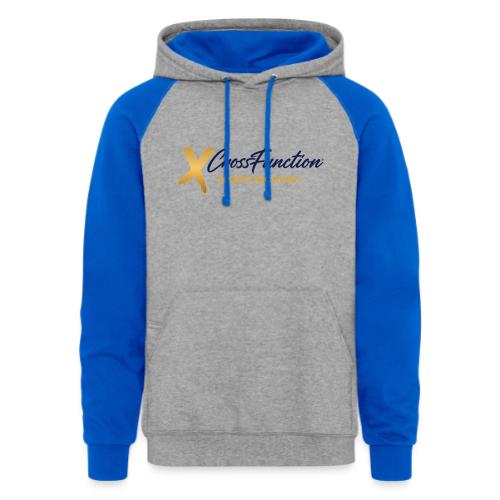 XF Sports Recovery- Dark Logo (front only) - Unisex Colorblock Hoodie