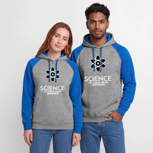 Science The Evolutionary Advocate White Design - Unisex Colorblock Hoodie