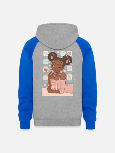 Candy Girl - Unisex Colorblock Hoodie - heather grey/royal