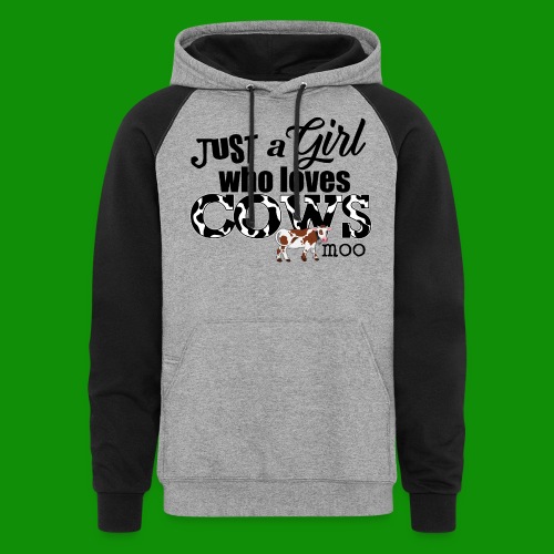 Just a Girl Who Loves Cows - Unisex Colorblock Hoodie