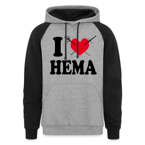 I love HEMA-modified - Unisex Colorblock Hoodie