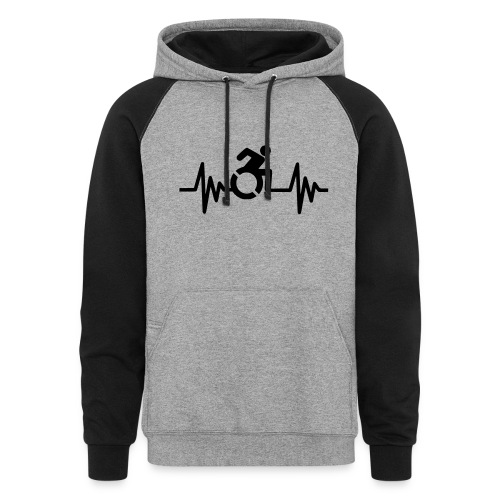 Wheelchair user with a heartbeat * - Unisex Colorblock Hoodie