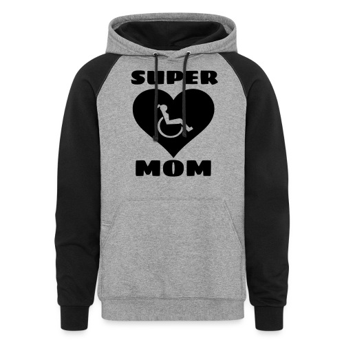 Super wheelchair mom, super mama - Unisex Colorblock Hoodie