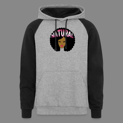 Natural Afro (Pink) - Unisex Colorblock Hoodie