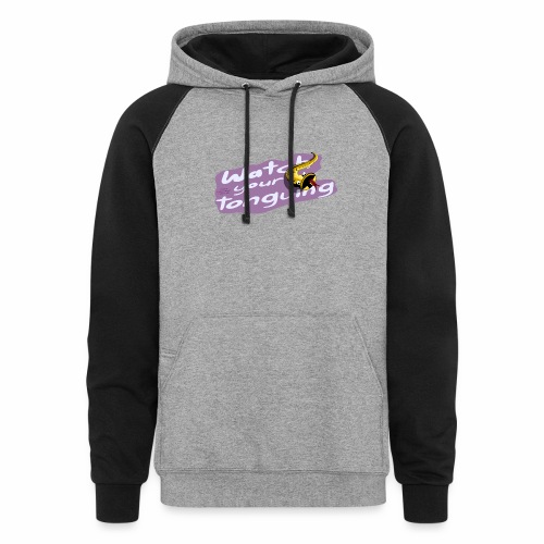 Saxophone players: Watch your tonguing!! pink - Unisex Colorblock Hoodie