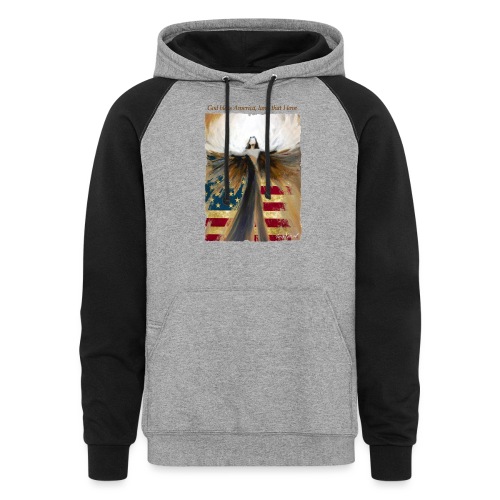 God bless America Angel_Strong color_Brown type - Unisex Colorblock Hoodie