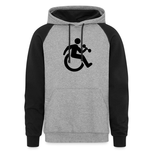 Image of wheelchair user who does bodybuilding - Unisex Colorblock Hoodie